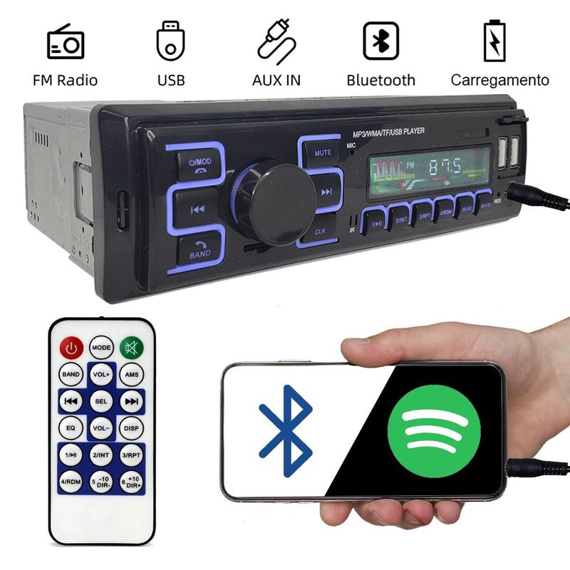 Som De Carro Blutuf Bluetooth Aparelho Mp3 Player Espelhamento