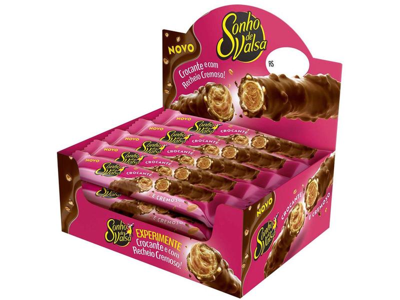 Wafer Recheado Chocolate Lacta Stick Sonho De Valsa G Display