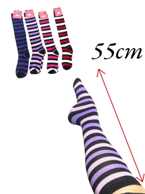 5 Pares De Meias Bege Femininas Cano Médio Outono Inverno Retrô Meias Listradas De Urso I.1006215031