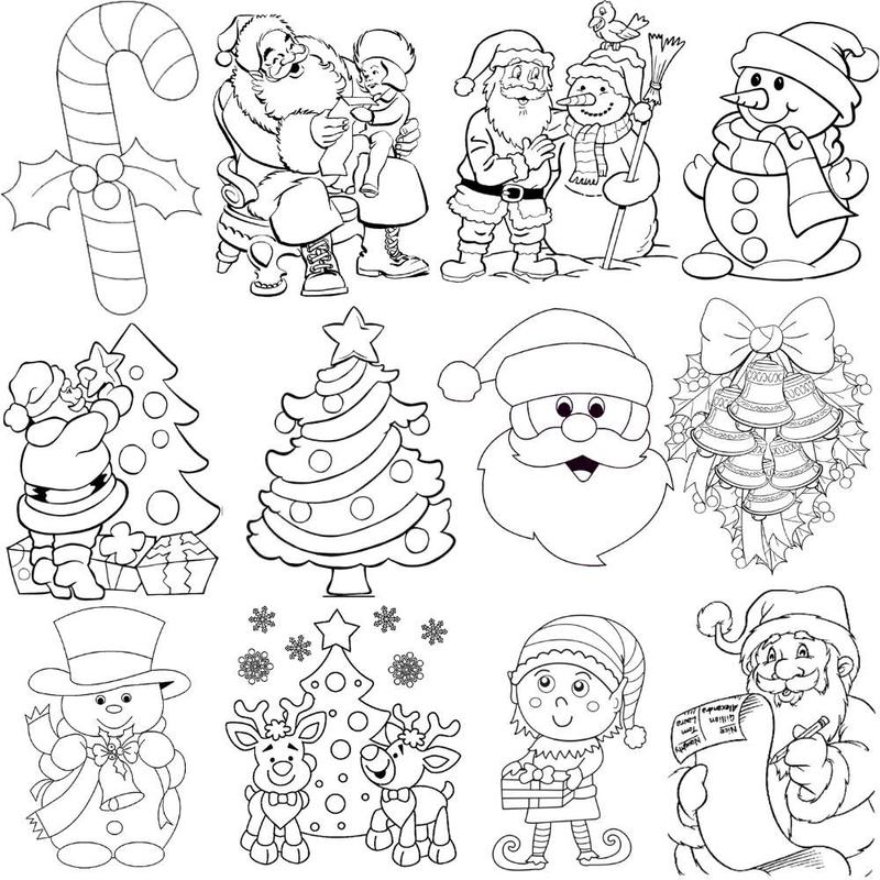 50 Desenhos para colorir De Natal Papai Noel - em folha A4