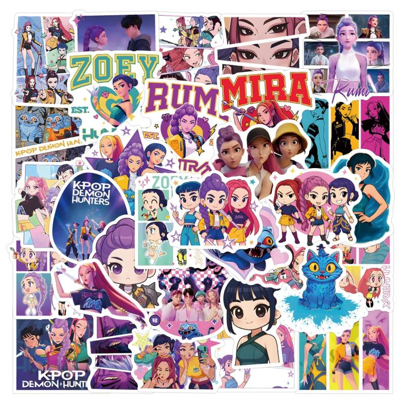 110 Adesivi KPOP Demon Hunters - Stickers Impermeabili Per Laptop, Telefono, Skate - Stile Anime Coreano