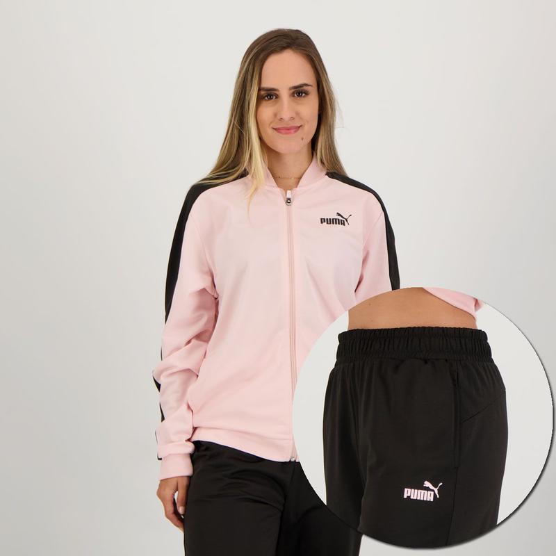 agasalho feminino conjunto puma feminino rosa