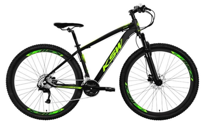 Bicicleta Aro 29 Ksw 24 Velocidades Freios a Disco com Suspensão