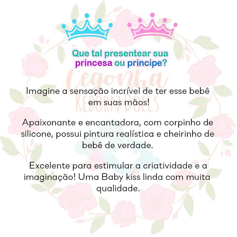 Boneca Bebe Reborn Recem Nascida de Silicone com 20 Itens - Chic