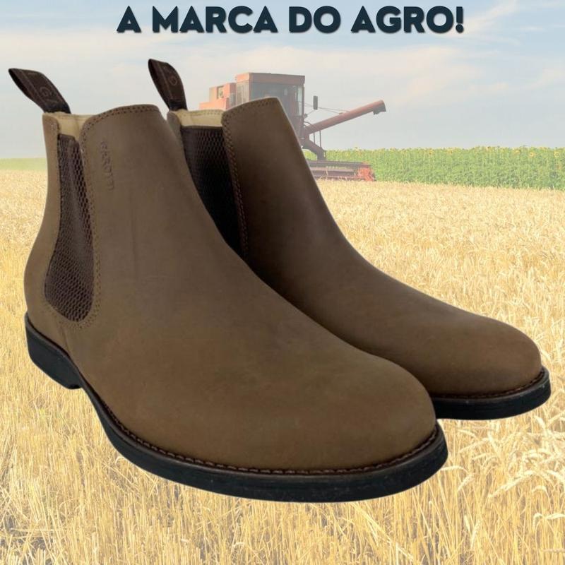 Botina Country Masculina Garotti Conforto Horse Capuccino Agro