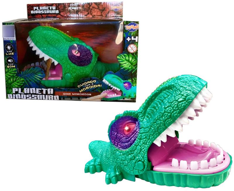 Jogo da Mordida Dinossauro com Luz e Som Brinquedo Toyng