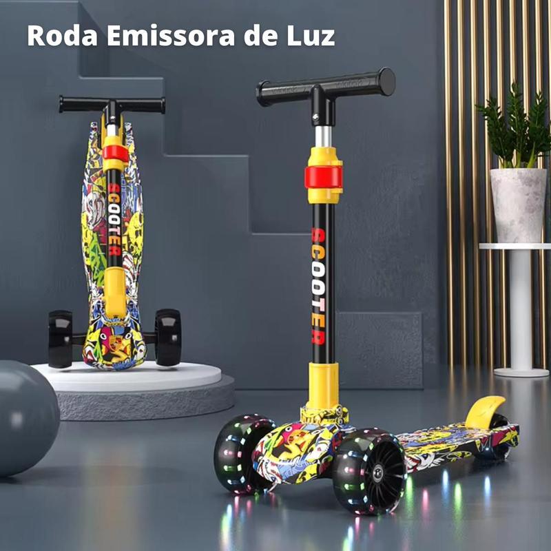Brinquedo Patinete Infantil Com Led 3 Rodas Altura Ajustável ...