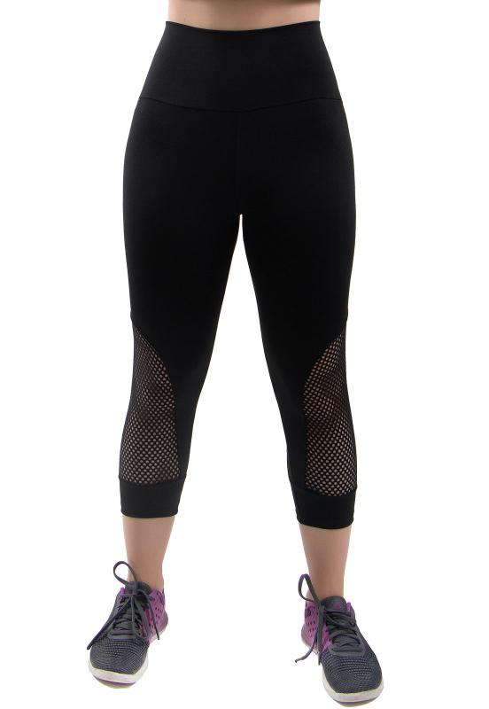 Calça Legging Academia Cintura Alta Detalhe de Tela – Preta – Descrição  Magazine