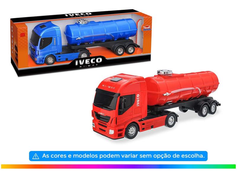 Caminhão De Brinquedo Iveco Hi-Way Articulado Bau Abre e Fecha em