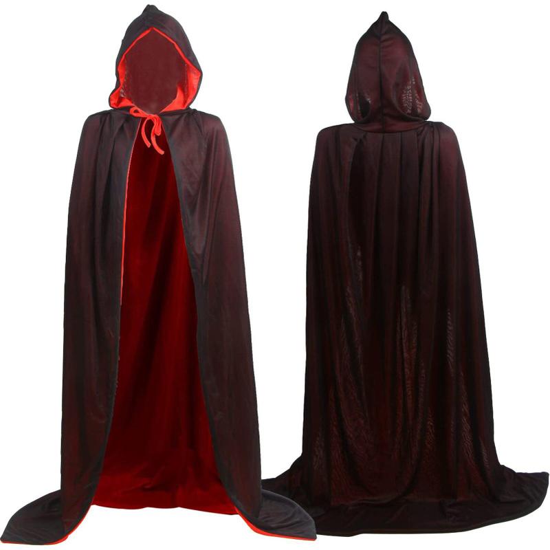 Capa Bruxa Vampiro Drácula Halloween Dupla C/capuz Infantil