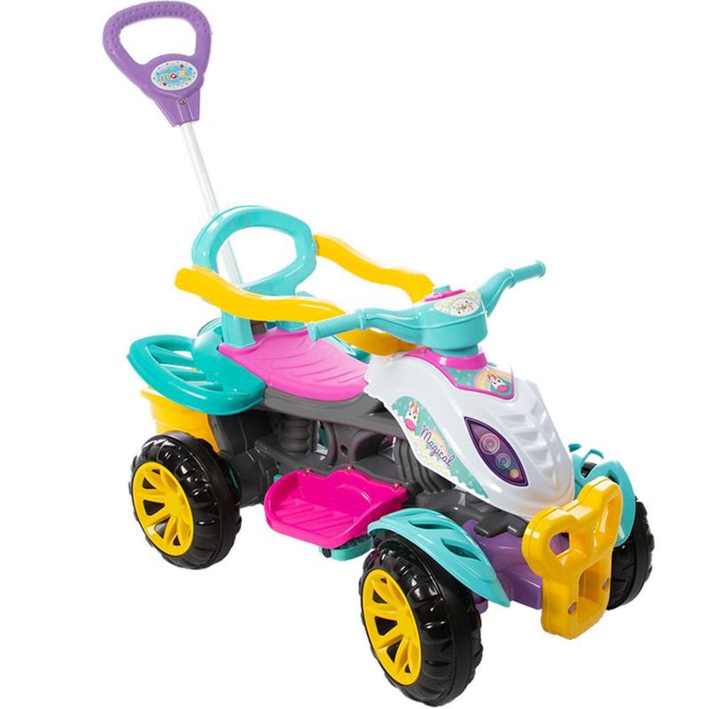 Smart Quad Passeio Pedal Quadriciclo Haste Carrinho Carro Infantil Criança  Meninos Meninas Presente Empurrador Bebê Velotrol