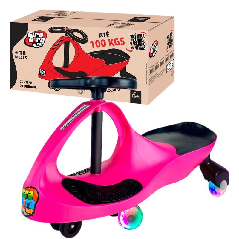 Carrinho Gira Gira Car Rolimã Infantil Até 100kg Com luzes Fenix