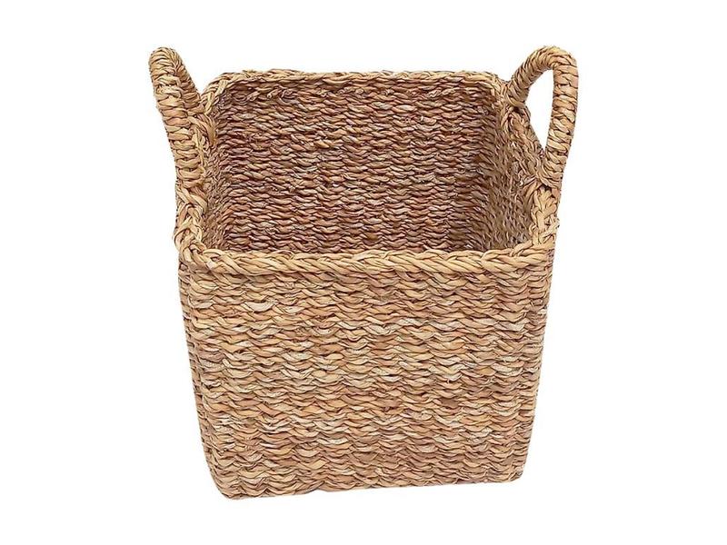 Cesta Armazenamento Kigai - 36x26x21cm - Dobrável - Alça Couro - Sistema Solar