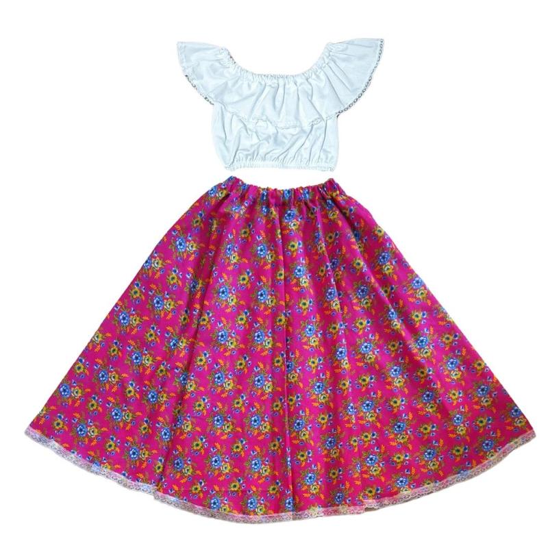 Conjunto Infantil Saia Carimbó e Danças Mundo Encantado