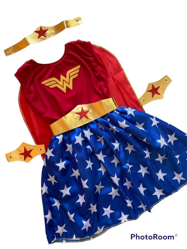 Fantasia infantil mulher maravilha com acessorios Fantasias para
