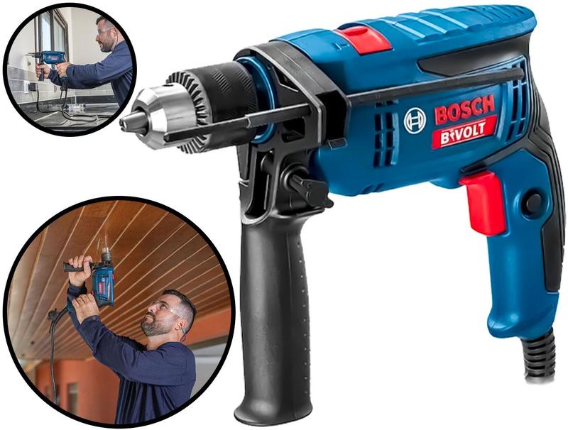 Furadeira Parafusadeira De Impacto Profissional Com Velocidade Variável  Bivolt 750w Para Carpinteiro Marceneiro - Bosch