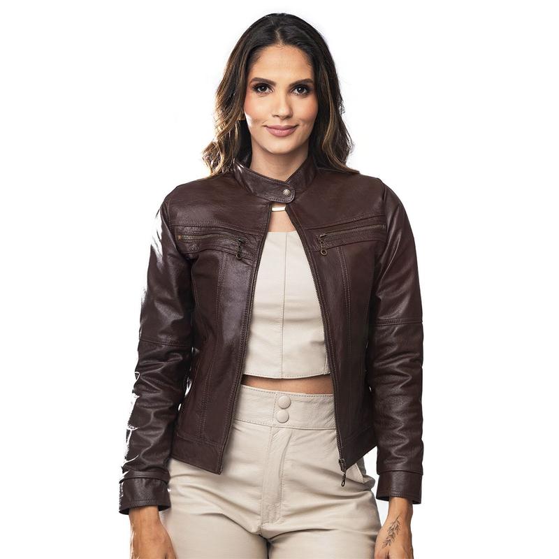 Jaqueta de Couro Feminina Dallas Jaqueta Feminina Magazine