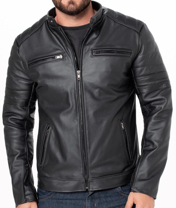 Jaqueta De Couro Masculina Moto Speed Preta Jaqueta de