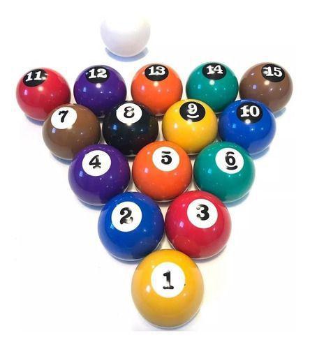 Jogo Bolas De Bilhar Sinuca Numeradas 52mm Snooker - Billiard