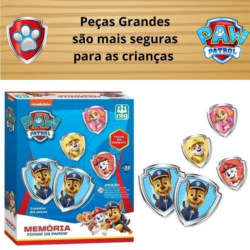 Kit 03 Jogos Infantil Patrulha Canina Pintura Memoria Tapa - Nig Brinquedos  - Outros Jogos - Magazine Luiza