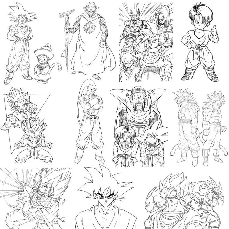 Kit 50 Desenhos Infantil Grandes Para Colorir Dragonball Z Anime, Magalu  Empresas