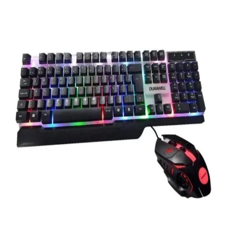Kit gamer teclado e mouse led rgb abnt2 prova d'agua dw-550 Kit