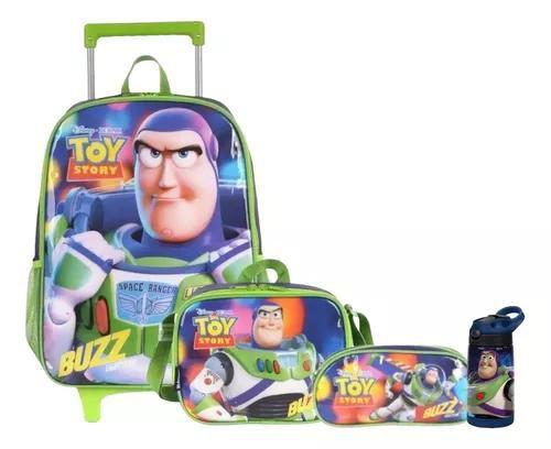 Kit Mochila Buzz Lightyear Toy Story Grande Rodinha Completo