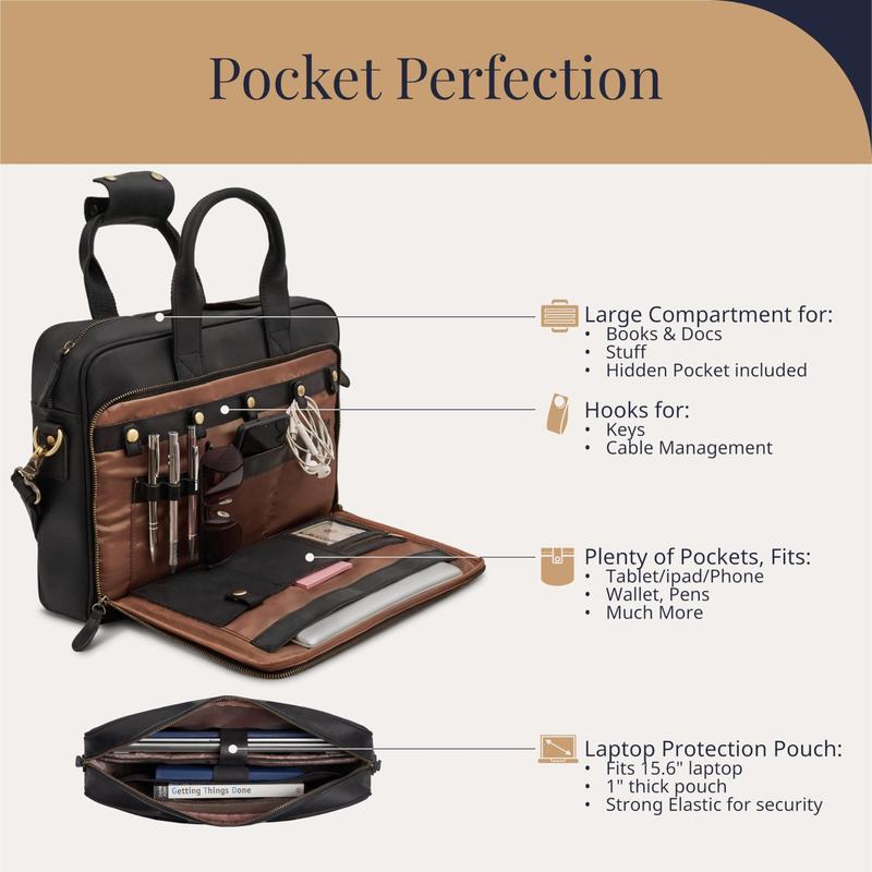 Bolsa Executiva BOYATU Couro Legítimo - Elegância E Proteção Para Laptop