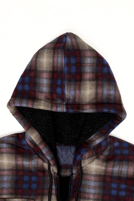 Moletom Masculino Gary Com Xadrez - Forrado Lã Sherpa - Casaco Pesado De Inverno