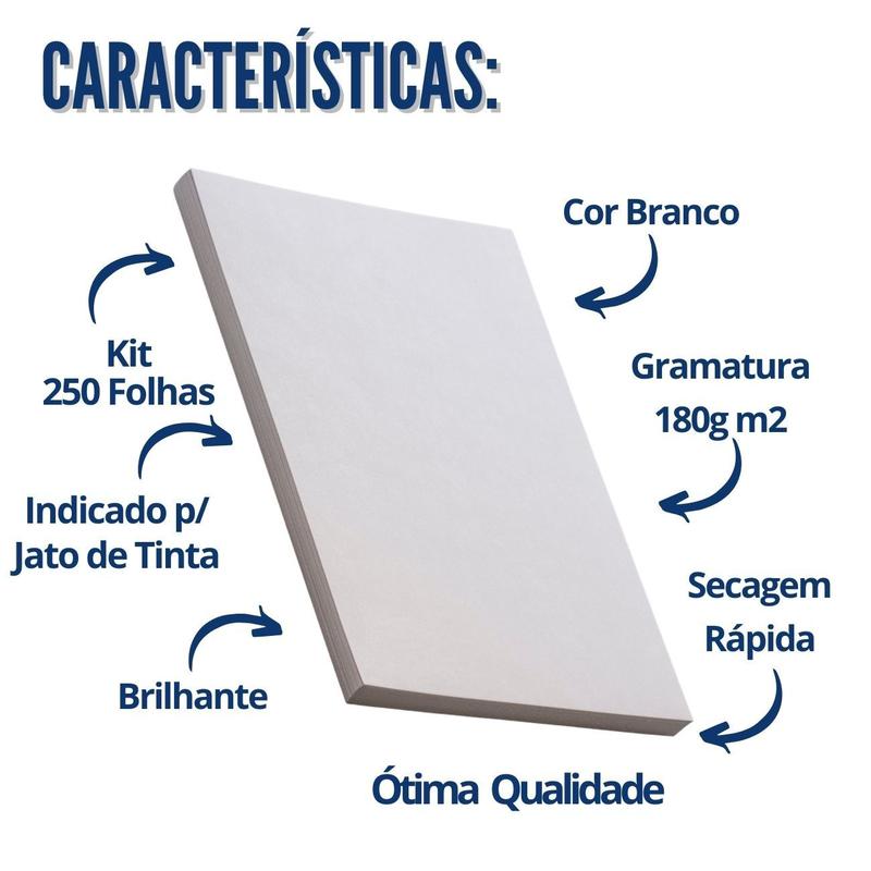 Papel Brillhante Para Impressora - 200 Folhas 115g/m² A4