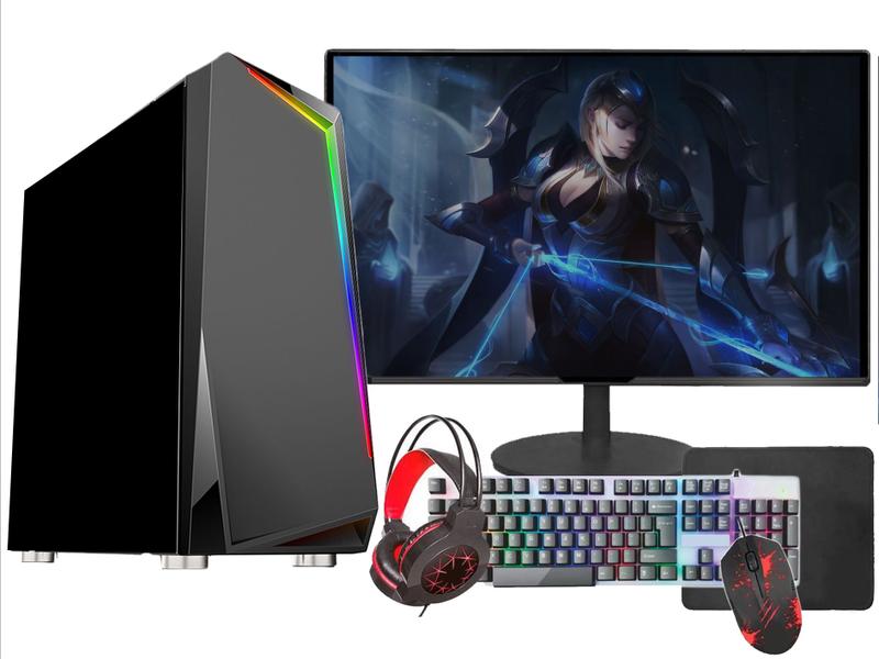 PC Gamer Completo Mancer, AMD Ryzen 5 4600G, 16GB DDR4, SSD 480GB + Monitor  21 + Cadeira Gamer