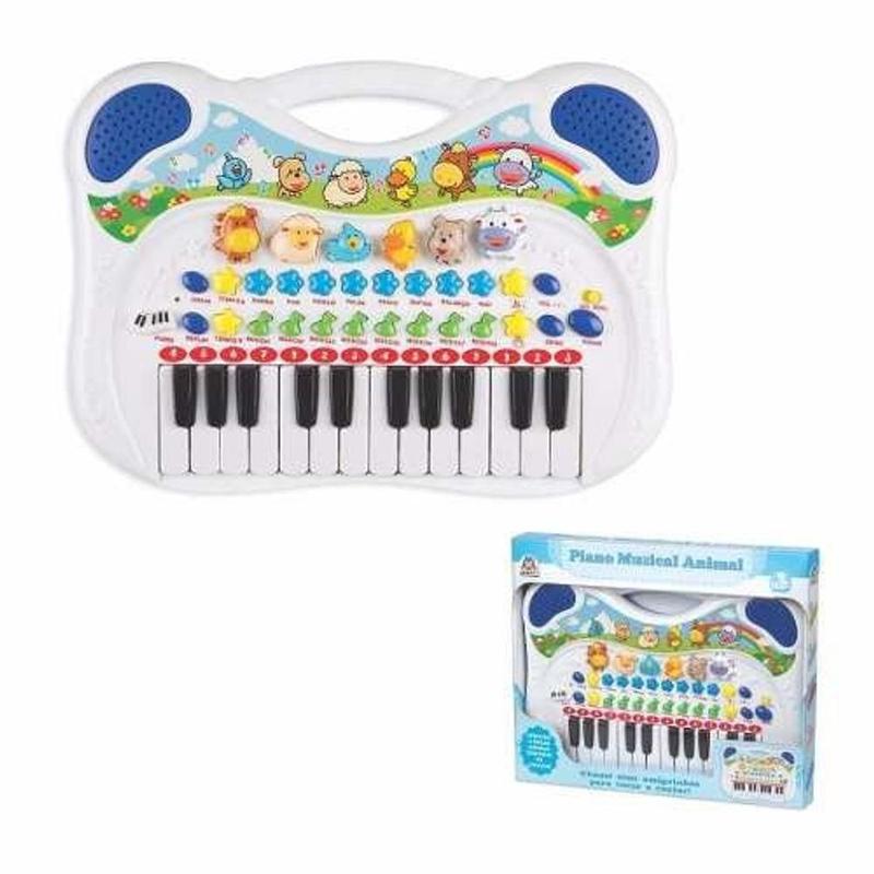 Piano Teclado Musical Infantil Bebe Sons Animais Eletronico Brinquedo