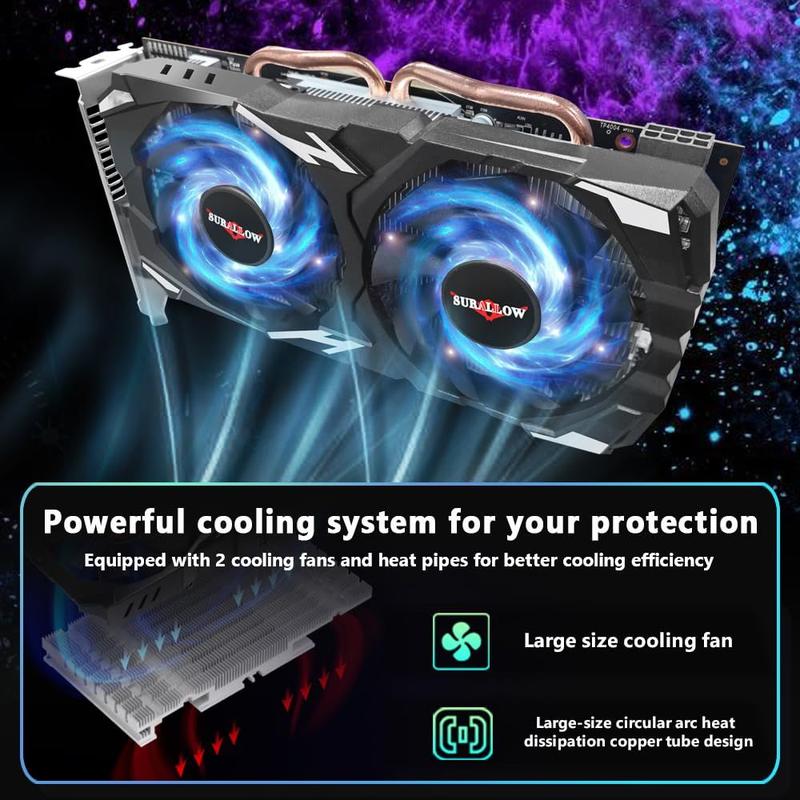 Placa De Vídeo SURALLOW RX 580 8GB - Para Games E Entretenimento