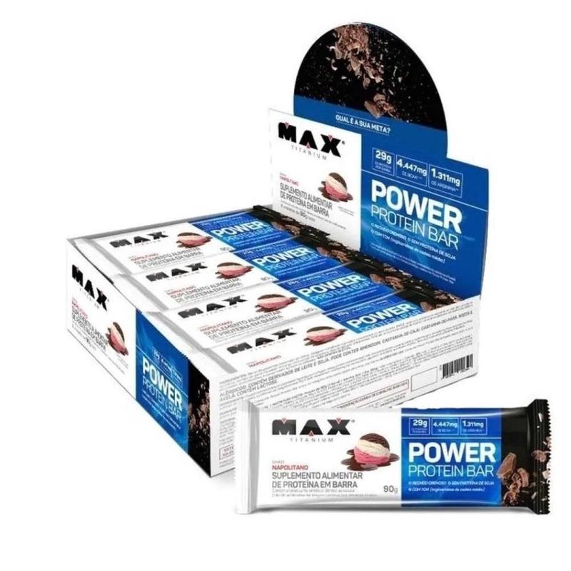 DISPLAY 8UN POWER MAX 90G CHOCOLATE COM COCO MAX TITANIUM