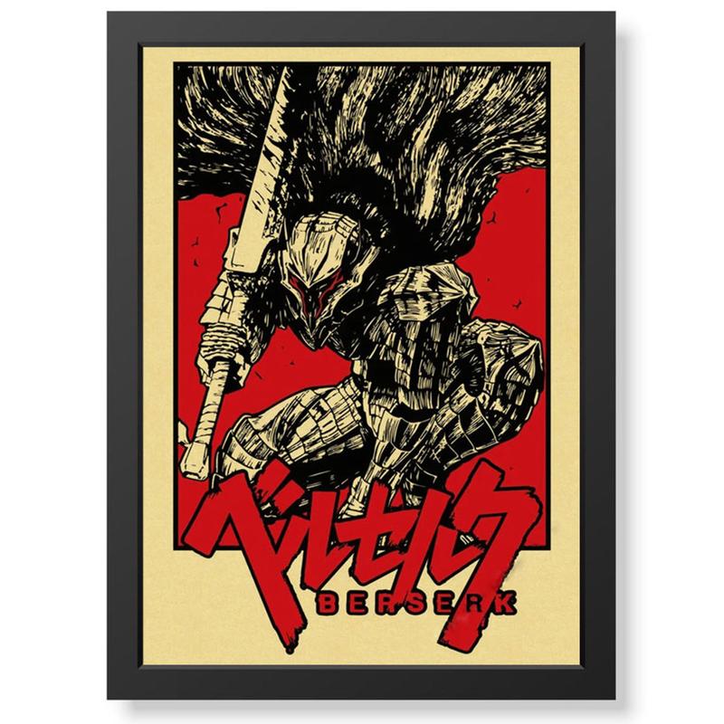 Quadro Decorativo Berserk Mangá em vidro premium