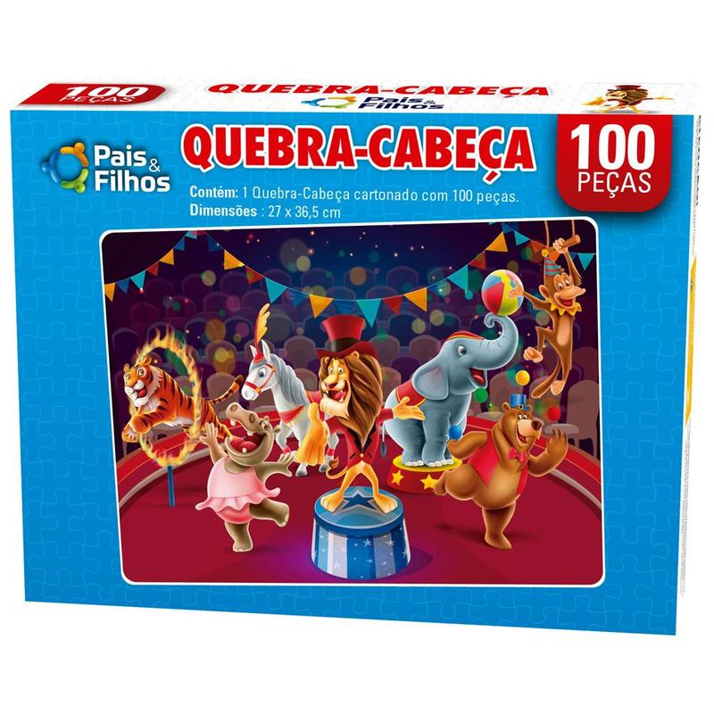 Brinquedo Educativo Jogo Pedagógico IOB Madeira - Quebra Cabeca CIRCO -  Ref.003