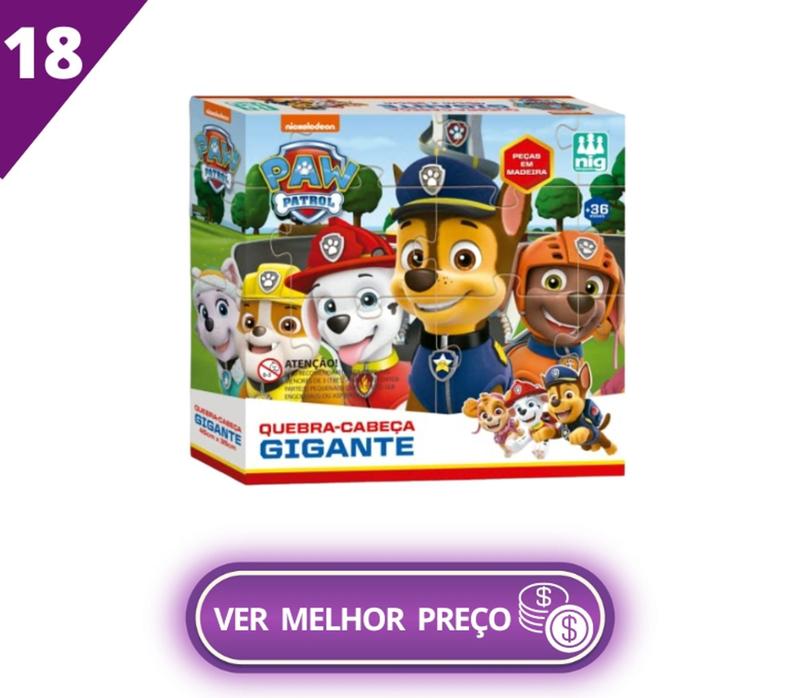 Quebra Cabeca Infantil Madeira Gigante Patrulha Canina