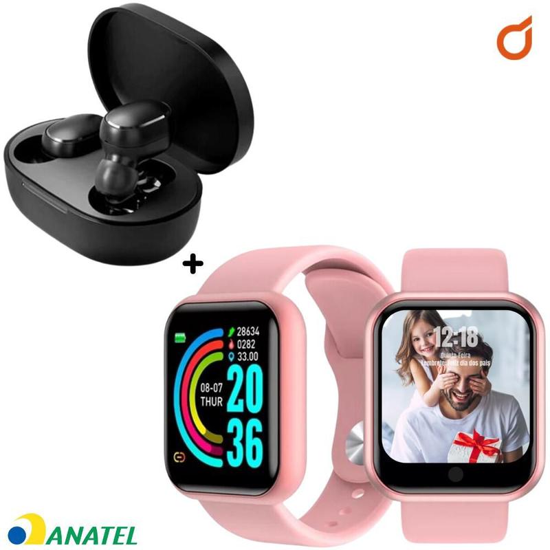 Relógio Digital Masculino D20 + Fone De Ouvido Sem Fio - 01Smart