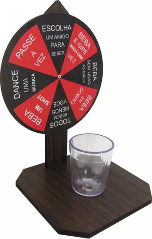 Jogo da Velha Virar Drink Shot Tequila Cachaça Com Copo Vidro Dose