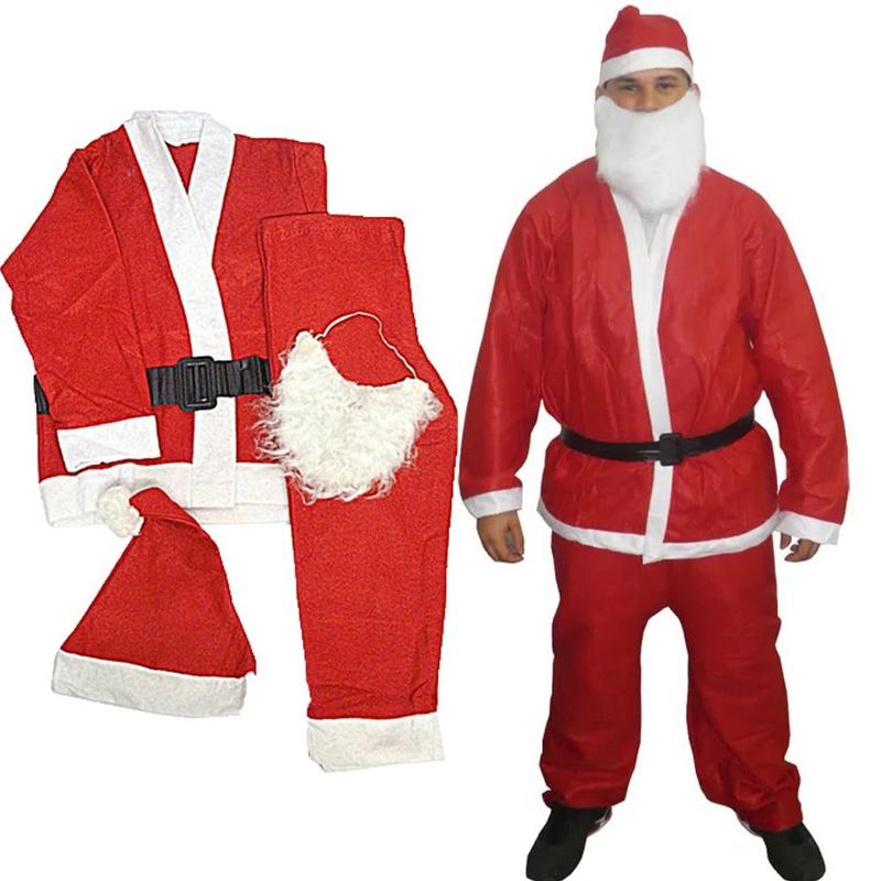 Kit Fantasia Natal Papai Noel Com 5 Peças - Bom Preço Magazine