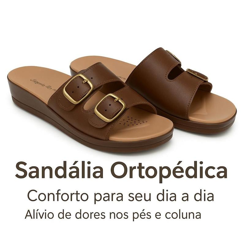 Sandália Ortopédica Feminina Para Idosos e Gestantes, Anatômica e