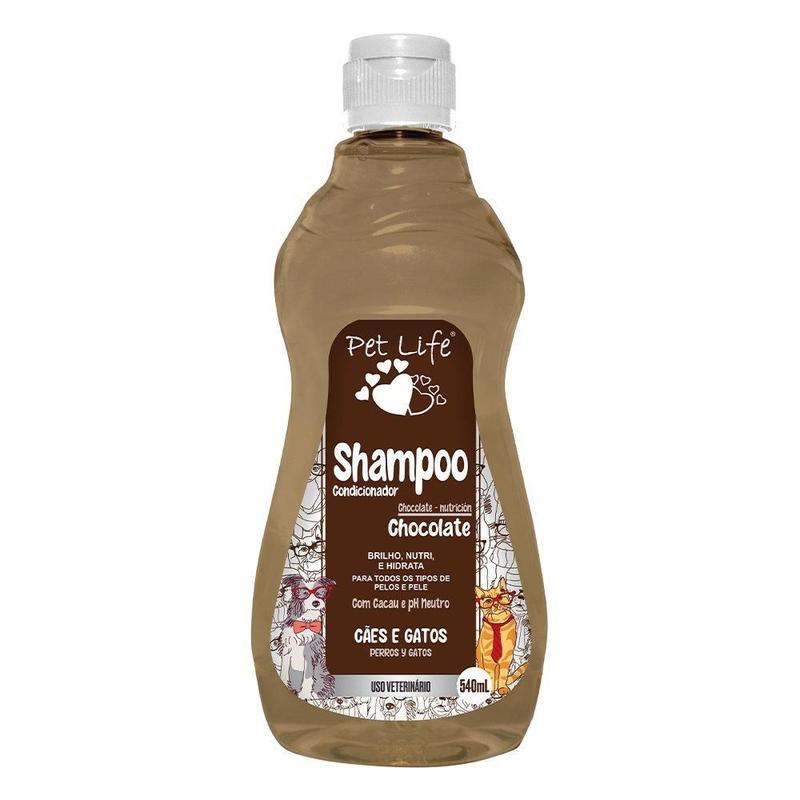 Condicionador Pet Life Chocolate - 540 ML Para Cães E Gatos, Hidratante E Nutritivo