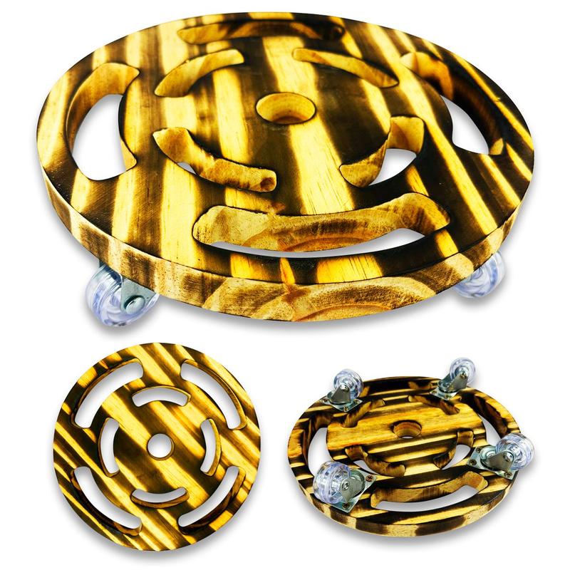 Suporte Para Vaso Quadrado Com Rodinhas 25cm - Cedrinho Com Rodízios Cristal - Até 80kg