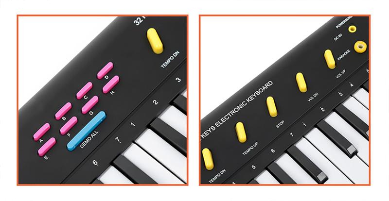 Mini Teclado Infantil Piano 32 Teclas Musical Karaokê e Microfone Crianças  Aprender Tocar a Pilha