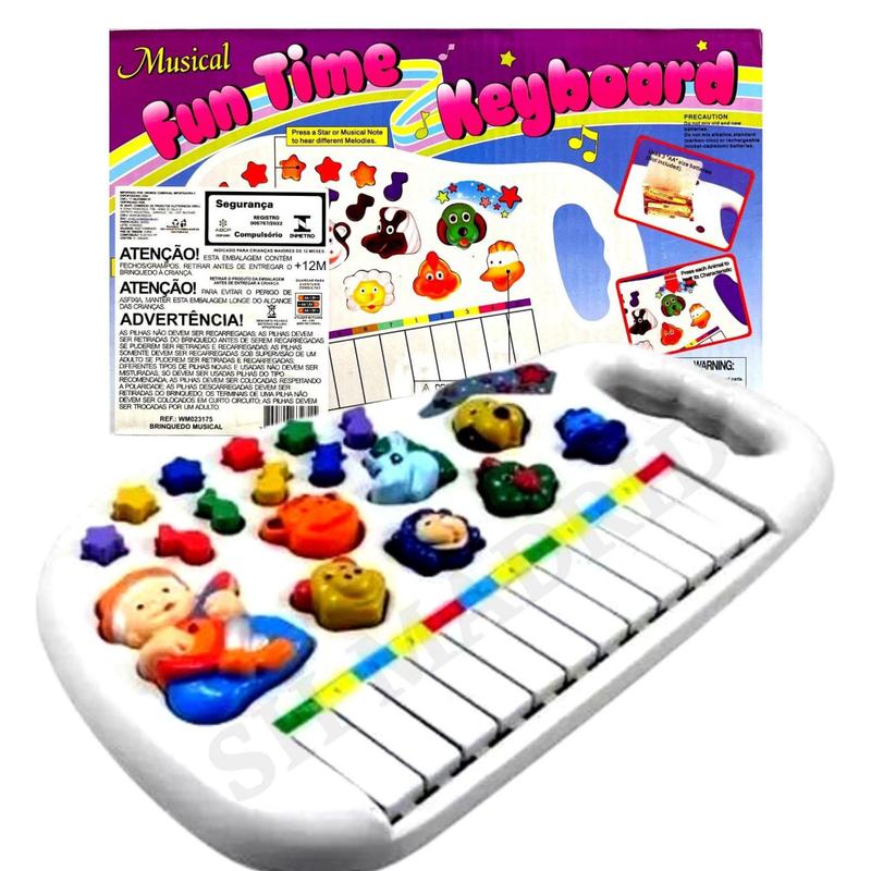 Pianinho Teclado Musical Infantil Som Luz Fazendinha Animais - Click  Compras Na Internet®