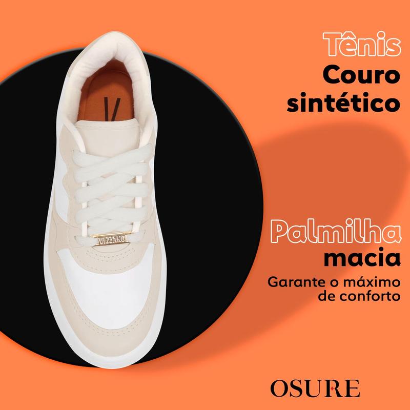 Tênis Vizzano Feminino Casual Plataforma Macia Moda Passeio Leve