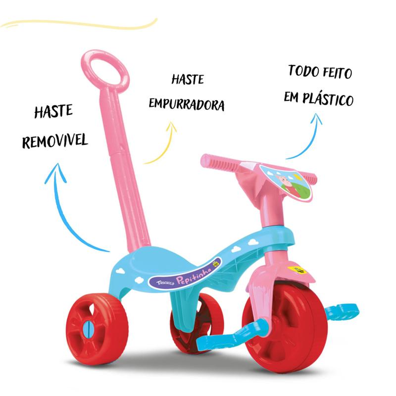 Triciclo Motoca Infantil Unicórnio Com Haste Tchuco Samba Toys