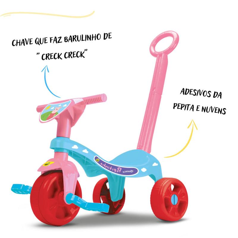 Triciclo Motoca Infantil Unicórnio Com Haste Tchuco Samba Toys