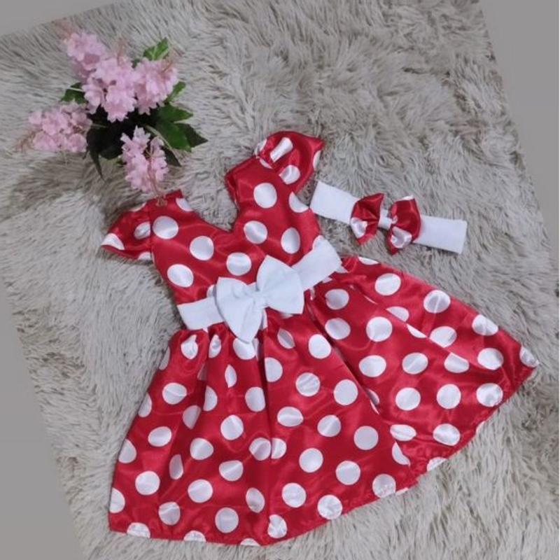 Vestido Infantil Menina Elegante Anos 80 Bolinhas aurea