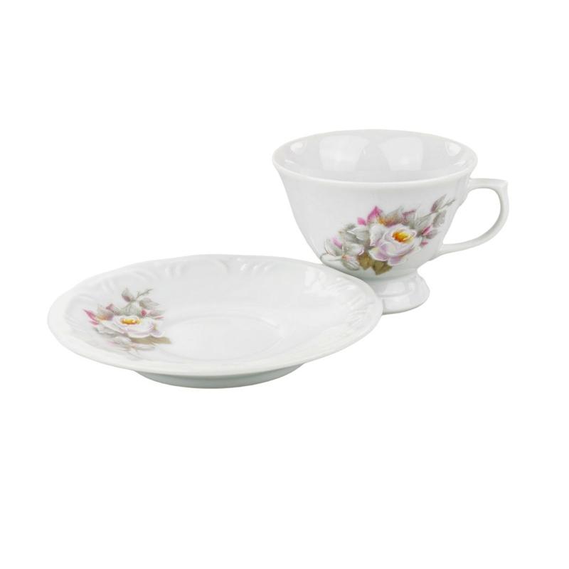 Aparelho de Chá e Café Porcelana Schmidt 53 peças - Dec. Eterna E351 -  SCHMIDT